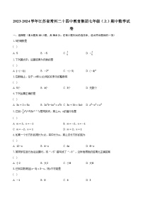 2023-2024学年江苏省常州二十四中教育集团七年级（上）期中数学试卷(含解析）