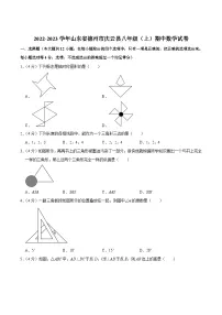 山东省德州市庆云县2022-2023学年八年级上学期期中考试数学试卷(含解析)