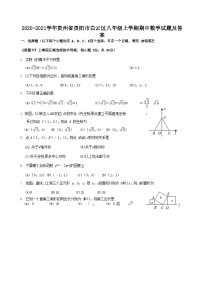 2020-2021学年贵州省贵阳市白云区八年级上学期期中数学试题及答案