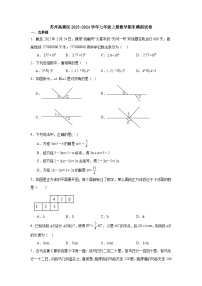 江苏省苏州高新区2023—2024学年上学期七年级数学期末模拟试卷