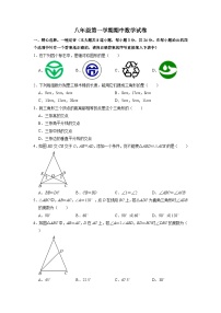 八年级上学期期中考试数学试题 (12)