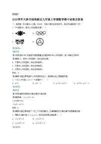 2022-2023学年天津市滨海新区九年级上学期数学期中试卷及答案