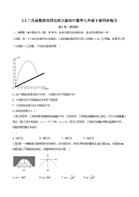 北师大版九年级下册4 二次函数的应用优秀同步训练题