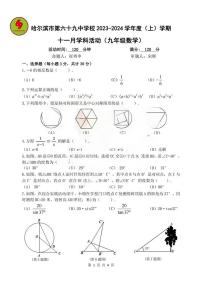 2023-2024学年黑龙江省哈尔滨市69中学九年级上学期11月月考数学测试和答案