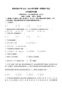 江苏省连云港市海州区新海初级中学2023-2024学年七年级上学期期中数学试题