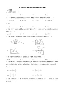 浙江省杭州市2023年七年级上学期期末学业水平测试数学试题附答案