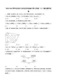 2022-2023学年北京市大兴区亦庄实验中学七年级（上）期末数学试卷（含答案解析）