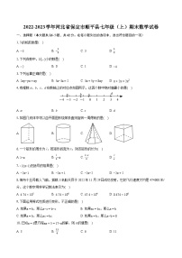 2022-2023学年河北省保定市顺平县七年级（上）期末数学试卷（含答案解析）