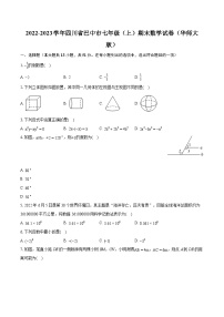 2022-2023学年四川省巴中市七年级（上）期末数学试卷（华师大版）（含答案解析）