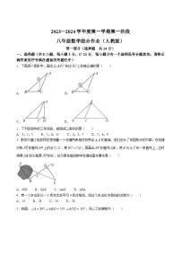 陕西省延安市富县2023-2024学年八年级上学期第一次月考数学试卷(含答案)