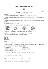 河南省安阳市林州市2023-2024学年八年级上学期期中数学试卷（B）