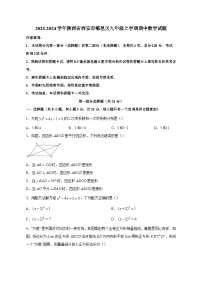 2023-2024学年陕西省西安市鄠邑区九年级上学期期中数学试题（含答案）