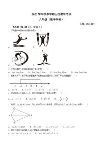 浙江省金华市五校联考2023-2024学年八年级上学期期中检测数学试题