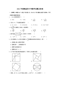 2021年湖南益阳中考数学试题及答案