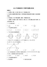 2023年湖南岳阳中考数学真题及答案