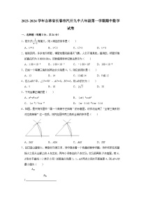 吉林省长春市长春汽车经济技术开发区第九中学2023-2024学年八年级上学期期中数学试题