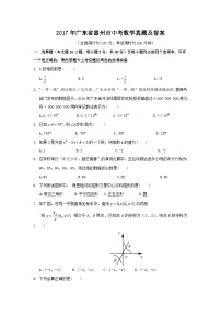 2017年广东省惠州市中考数学真题及答案