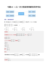 2023年初中数学7年级下册同步压轴题专题05 二元一次方程组特殊解的四种考法（学生版+教师版）