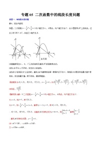 人教版9年级上册数学同步压轴题  专题05 二次函数中的线段长度问题（学生版+教师解析）