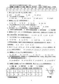 河北省唐山市第五十四中学2022-2023学年九年级上学期数学10月月考卷