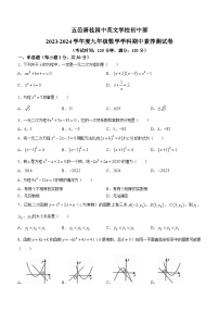 广东省江门市五邑碧桂园中英文学校2023-2024学年九年级上学期期中数学试题(无答案)