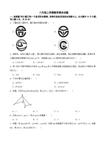 四川省广安市2023年八年级上学期数学期末试题附答案