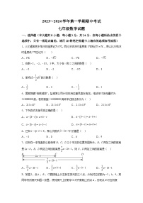 山东省临沂市临沭县2023-2024学年七年级上学期期中数学试题（含解析）