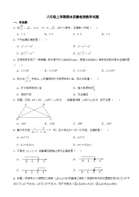 湖南省岳阳市2023年八年级上学期期末质量检测数学试题附答案