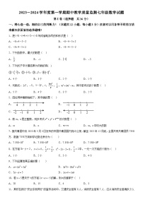 山东省济宁市梁山县2023-2024学年七年级上册期中数学试题（含解析）