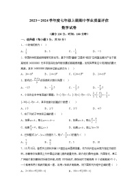 河南省漯河市召陵区2023-2024学年七年级上册期中数学试题（含解析）