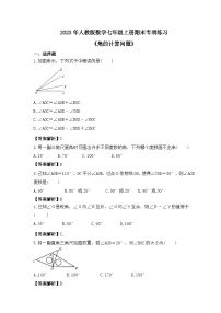 2023年人教版数学七年级上册期末专项练习《角的计算问题》（2份打包，答案版+教师版）
