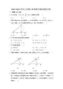 吉林省长春市公主岭市双城堡镇中学校2023-2024学年上学期八年级数学期末模拟试卷