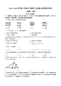 广东省佛山市南海外国语学校2023-2024学年九年级上学期第二次月考数学试题(无答案)