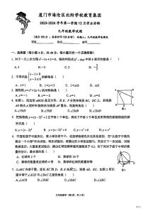 福建省厦门市海沧区北附学校教育集团2023-2024学年上学期12月学业诊断九年级数学试题