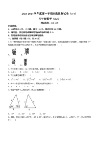 河南省驻马店市上蔡县2023-2024学年八年级上学期12月月考数学试题