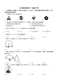 天津市河西区实验中学2023-2024学年九年级上学期月考数学试题