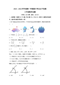 山东省聊城市高唐县2023-2024学年八年级上册期中数学试题（含解析）