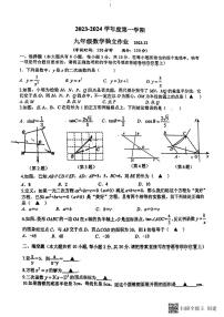 江苏省泰州市第二中学附属初中2023-—2024学年上学期12月月考九年级数学试题