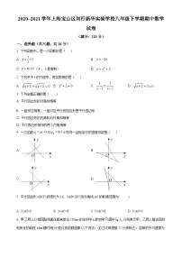 2022~2023学年上海市宝山区刘行新华实验学校八年级下学期期中数学试题