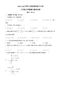 2022~2023学年上海市崇明县东门中学八年级下学期期中数学试题