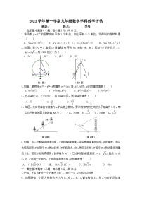 浙江省宁波市鄞州区咸祥镇中心初级中学2023-2024学年九年级上学期12月效果评测数学试题