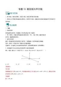 中考数学一轮复习专题15 相交线与平行线-知识点梳理讲义（2份打包，原卷版+教师版）
