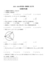 山东省济宁市任城区济宁学院附属中学2023-2024学年九年级上学期第二次月考数学试题(无答案)