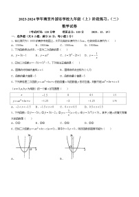 江苏省南京市玄武区南京外国语学校2023-2024学年九年级上学期12月月考数学试题(无答案)