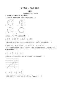 北京市海淀区清华大学附属中学2023-2024学年九年级上学期月考数学试题(无答案)