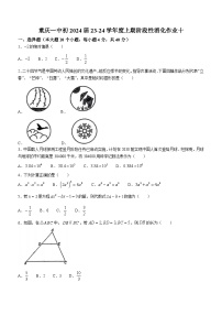 重庆市沙坪坝区第一中学校2023-2024学年九年级上学期12月月考数学试题(无答案)