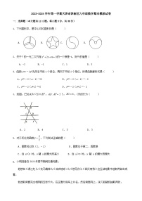 天津市津南区2023-2024学年上学期九年级数学期末模拟试卷