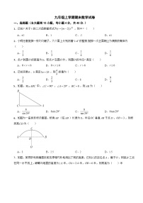 浙江省绍兴市2023年九年级上学期期末数学试卷附答案