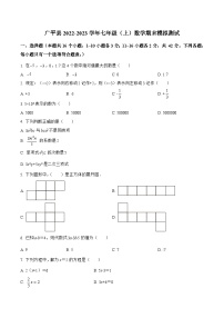 河北省邯郸市广平县2022-2023学年七年级上学期期末模拟测试数学试卷（含解析）