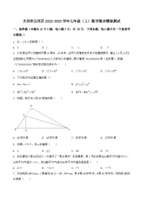 山西省大同市云冈区2022-2023学年七年级上学期期末模拟测试数学试卷（含解析）